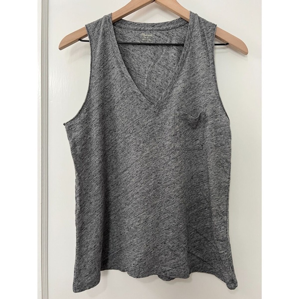 Madewell Whisper Cotton V-Neck Pocket Tank Small EUC
